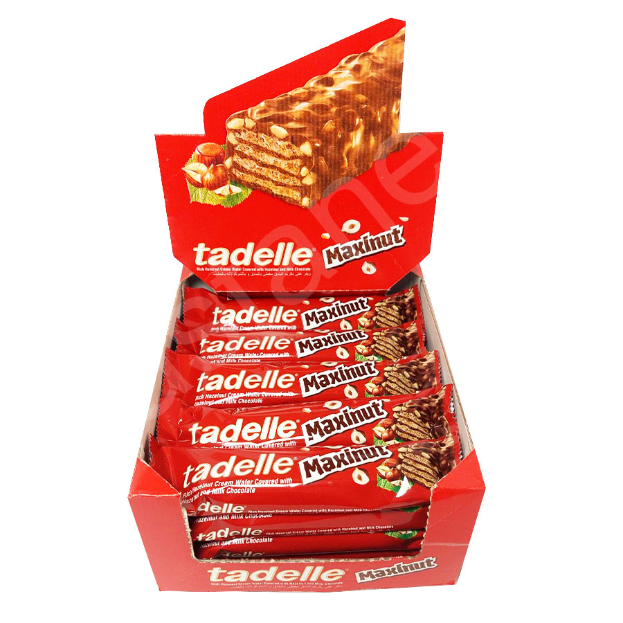 КУТИЯ Вафла с млечен шоколад и лешник Tadelle MAXINUT - 20*30гр.