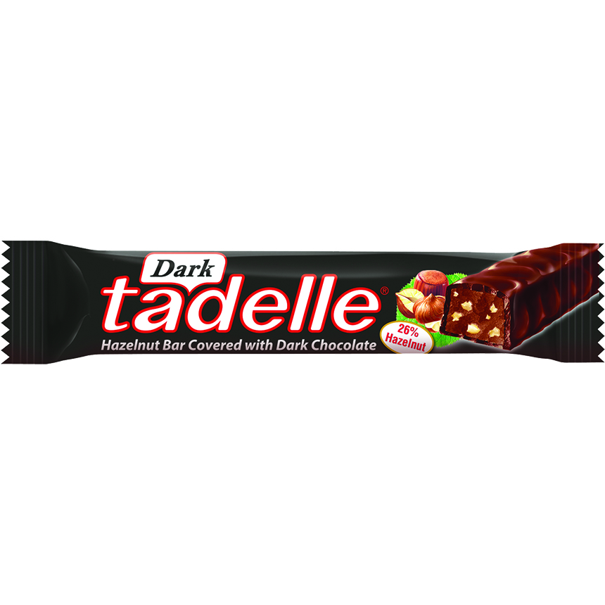 Бар с лешник покрит с ТЪМЕН шоколад Tadelle - 30 гр.